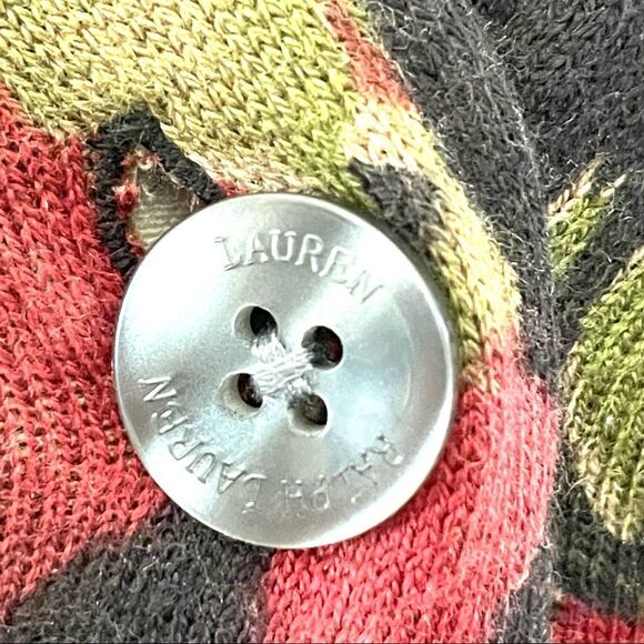 Ralph Lauren black button cardigan with roses - Picture 6 of 12